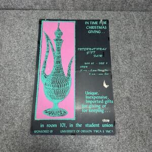 Christmas International Gift Fair Vtg University Of Oregon YWCA & YMCA Poster